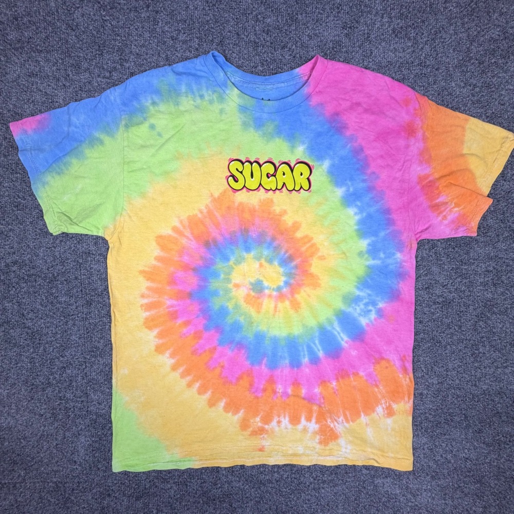 Tash‎ Sultana Sugar Mushroom Rainbow Tie Dye Graphic T-Shirt Mens Large L Cotton
